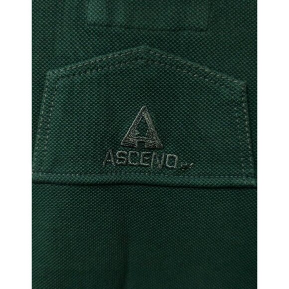 Ascend Mens Medium Green Canvas Textured 1/4 Zip Heavyweight Long Sleeve Shirt - Picture 10 of 13